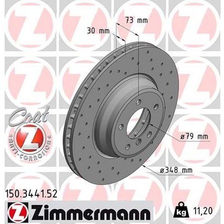 ZIMMERMANN Brake Disc - Sport/Coated, 150.3441.52 150.3441.52